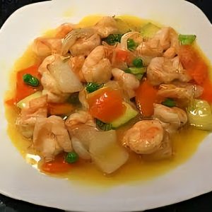 41. Gambas con salsa curry