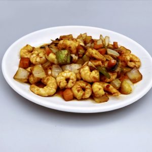 42. Gambas con salsa Gong-Bao